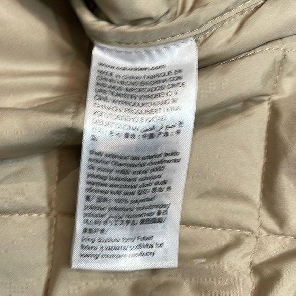 Calvin Klein Men's Quilted Bomber Liner Jacket Cream Size XXL - Picture 6 of 7